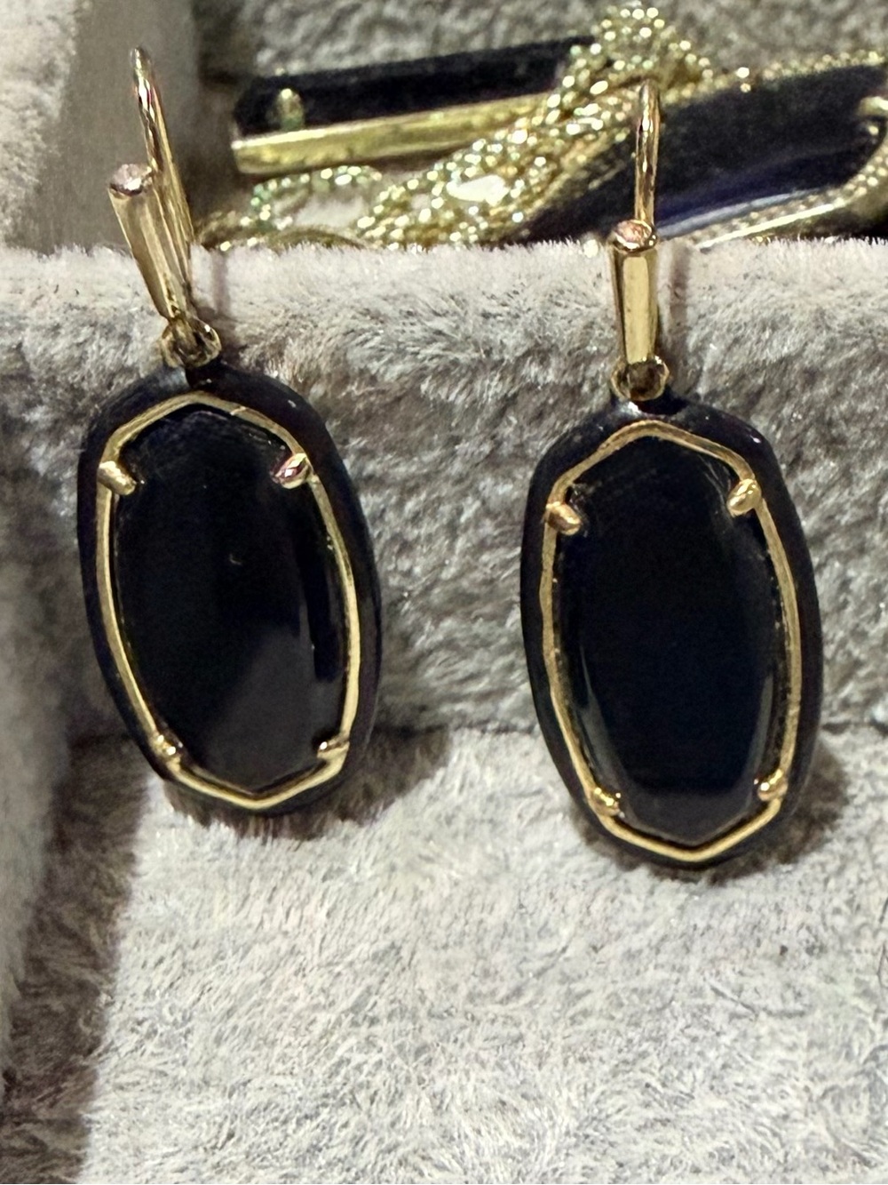 Kendra Scott Dani Enamel Frame Drop ColorGold Black Agate